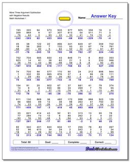 Subtraction Worksheets