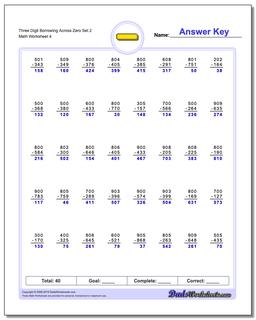 Subtraction Worksheets