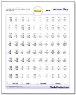 Subtraction Worksheets