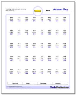 Subtraction Worksheets