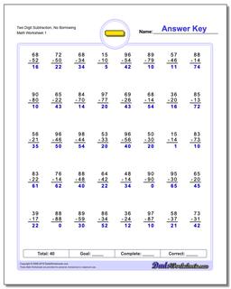 Subtraction Worksheets