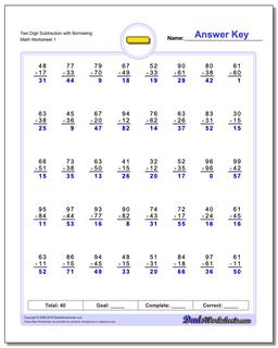 math subtraction worksheets for grade 1