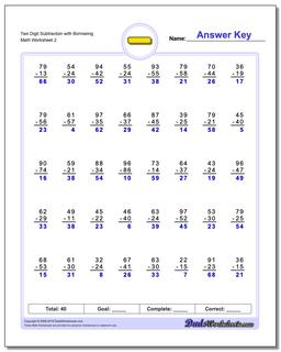 Two Digit Subtraction Worksheet with Borrowing /worksheets/subtraction.html