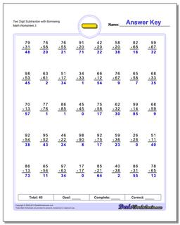 Subtraction Worksheets