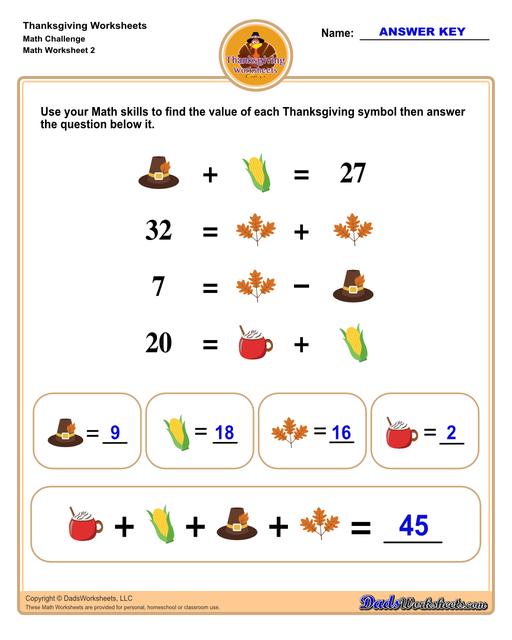 This collection of Thanksgiving-themed math worksheets is both educational and fun. It includes a variety of exercises ranging from simple number recognition to basic operations, along with engaging color-by-number style worksheets. Ideal for students to improve their math skills while celebrating the spirit of Thanksgiving!  Thanksgiving Math Challenge V2