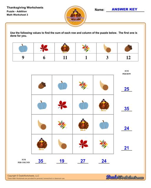 Addition Worksheets