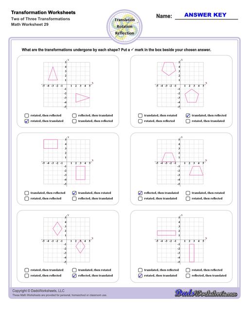 transformation worksheets