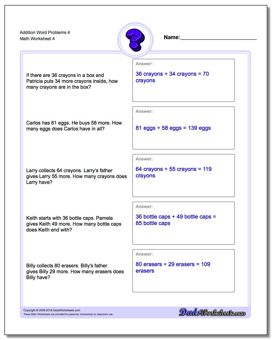 Addition Word Problems