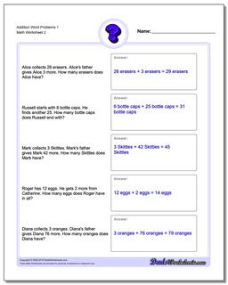 Addition Worksheet Word Problems Worksheet 1 /worksheets/word-problems.html