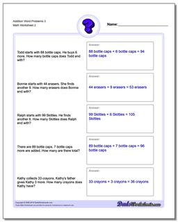 Addition Worksheet Word Problems Worksheet 3 /worksheets/word-problems.html