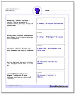 Addition Worksheet Word Problems Worksheet 2 /worksheets/word-problems.html