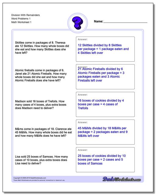 Word Problem Clue Words Chart