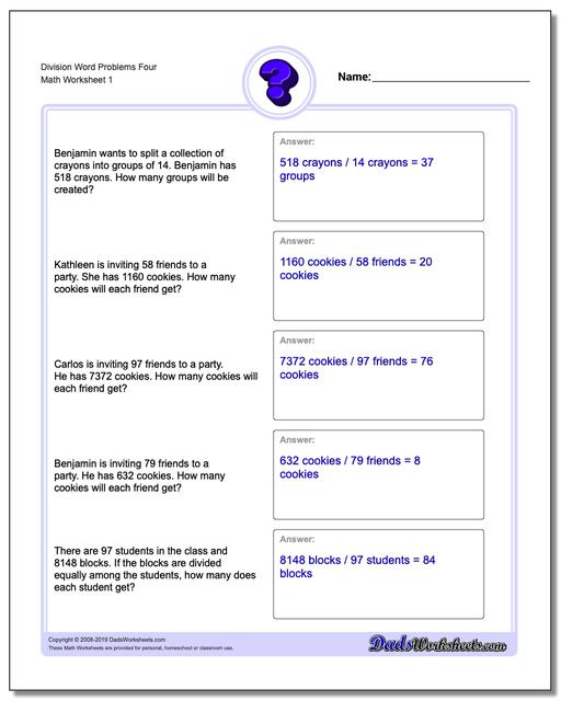 word problems division word problems