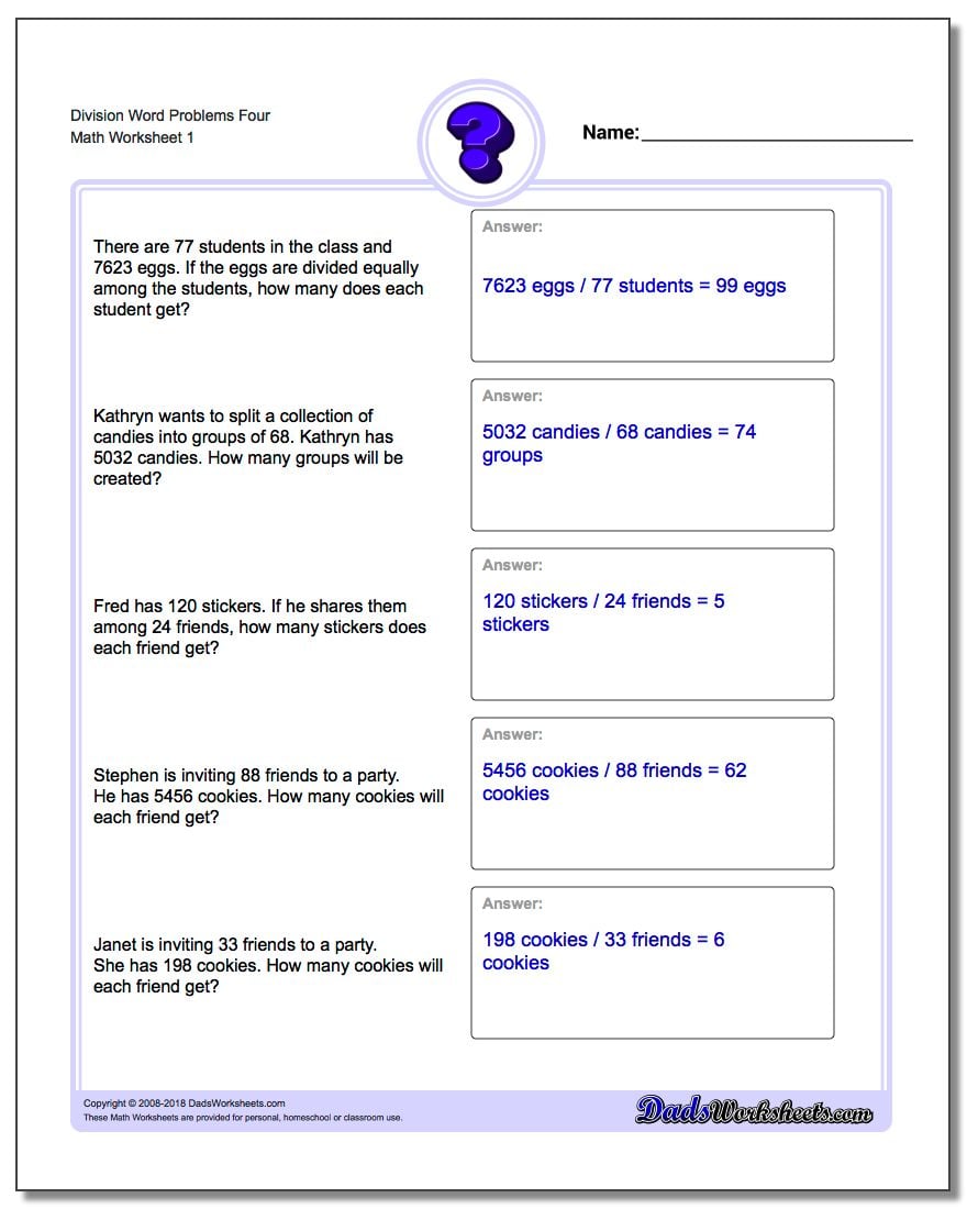 Division word problems