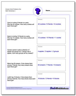 Division Worksheet Word Problems Worksheet One /worksheets/word-problems.html