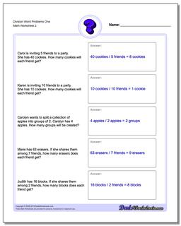 Word Problems: Division Word Problems