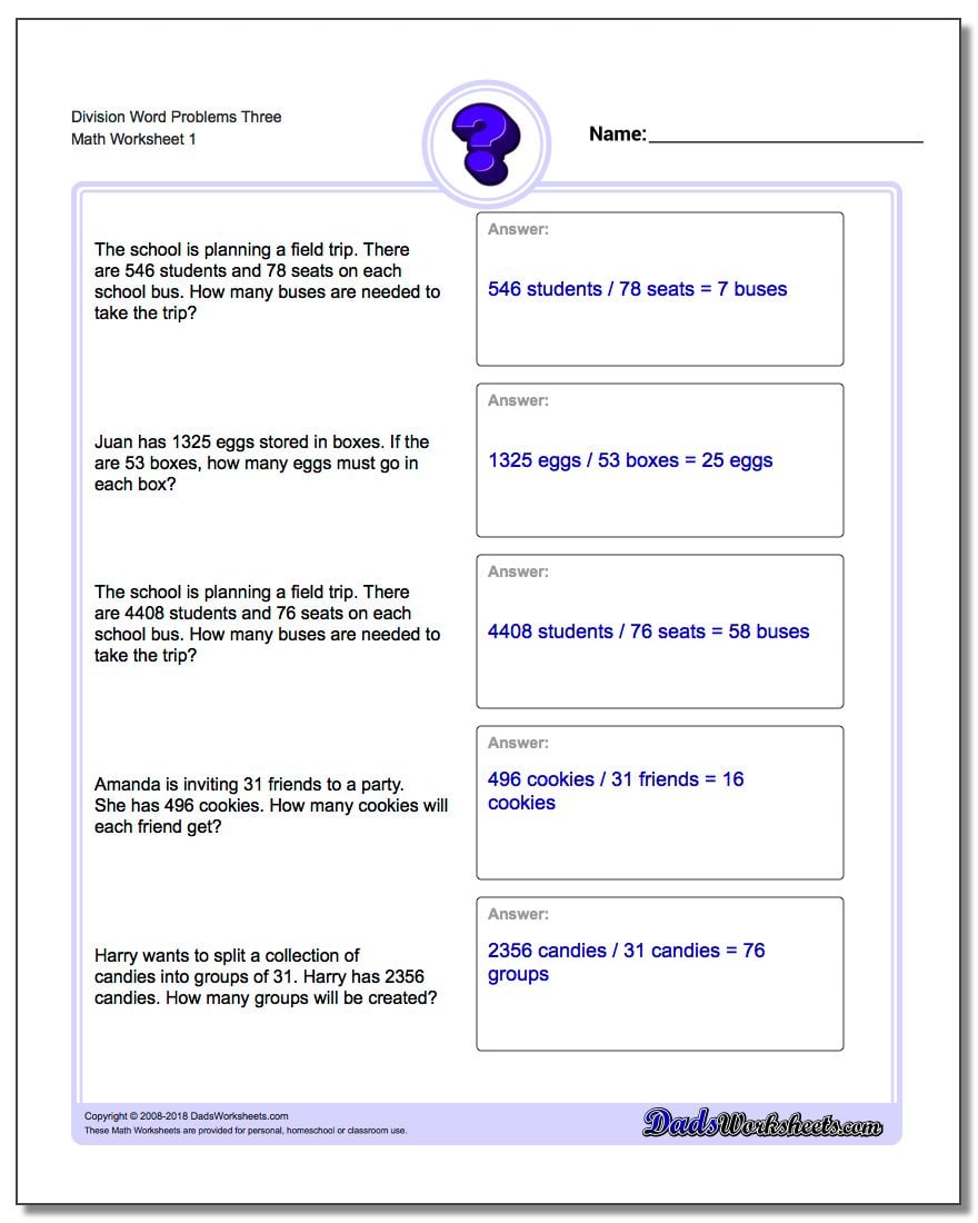 Division Word Problems