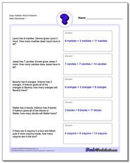 Word Problems Worksheet