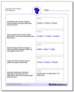 Word Problems: Addition Word Problems