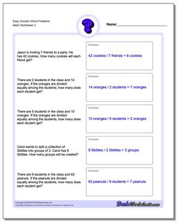 Word Problems: Division Word Problems