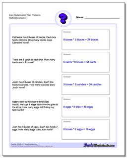 Word Problems: Multiplication Word Problems