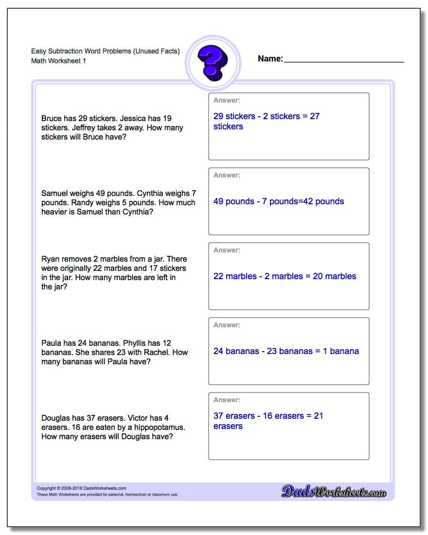 Math Operation Words Chart