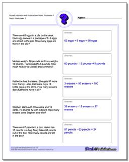 Word Problems Worksheet Extra Facts Addition Worksheet and Subtraction Worksheet
