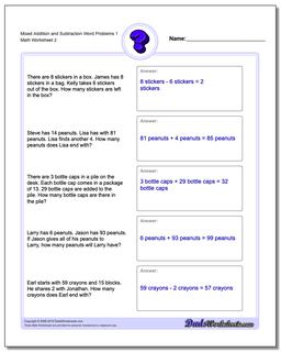 Mixed Addition Worksheet and Subtraction Worksheet Word Problems Worksheet 1 /worksheets/word-problems.html