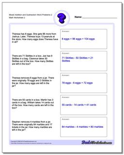 Word Problems Extra Facts Addition And Subtraction Word Problems