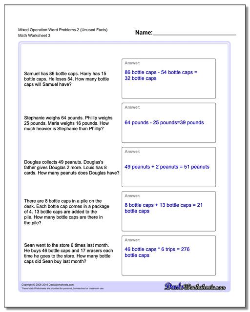 math worksheets word problems word problems mixed operation word