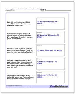 Word Problems Worksheet Extra Facts Multiplication Worksheet and Division Worksheet