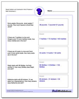 Mixed Addition Worksheet and Subtraction Worksheet Word Problems Worksheet 1 /worksheets/word-problems.html