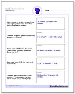 Spring math worksheets 3rd grade word problems