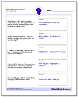 Mixed Operation Word Problems Worksheet 2 /worksheets/word-problems.html