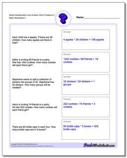 word problems mixed multiplication and division word problems