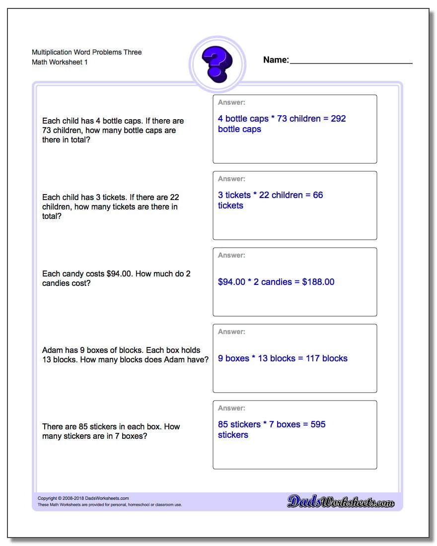 Multiplication Word Problems