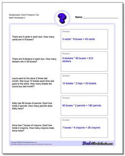Multiplication Worksheet Word Problems Worksheet Two /worksheets/word-problems.html