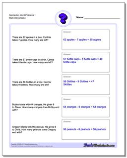 Subtraction Worksheet Word Problems Worksheet 1 /worksheets/word-problems.html