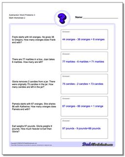 Subtraction Worksheet Word Problems Worksheet 3 /worksheets/word-problems.html