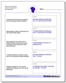 Travel Time and Distance Fraction Worksheetal Imperial Units 2 /worksheets/word-problems.html