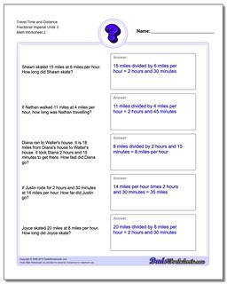 Travel Time and Distance Fraction Worksheetal Imperial Units 3 /worksheets/word-problems.html