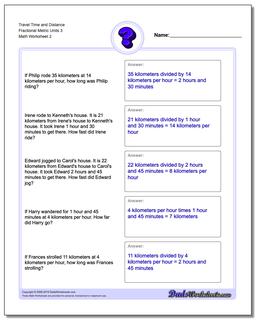 Travel Time and Distance Fraction Worksheetal Metric Units 3 /worksheets/word-problems.html