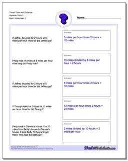 Travel Time and Distance Imperial Units 2 /worksheets/word-problems.html Worksheet