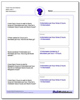Travel Time and Distance Metric Units 1 /worksheets/word-problems.html Worksheet