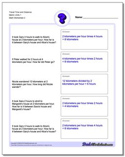 Travel Time and Distance Metric Units 1 /worksheets/word-problems.html Worksheet