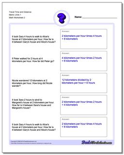 word problems travel time word problems metric