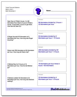 Travel Time and Distance Metric Units 3 /worksheets/word-problems.html Worksheet